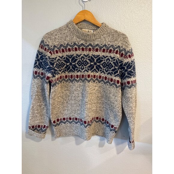 Vintage Highland Wool Blend Knit Nordic Sweater Size Med 80's - Picture 6 of 7